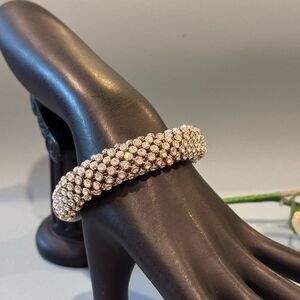 Cara New York Silver and Crystal Statement Bracelet 8-9 inch NWOT